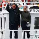 Tommy Bensvik og Eldar Eilertsen tok Kronprinsparet med på tur med Værøygutt. Foto: Lise Åserud, NTB scanpix